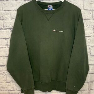 Vintage USA Made Olive Green Champion Crewneck